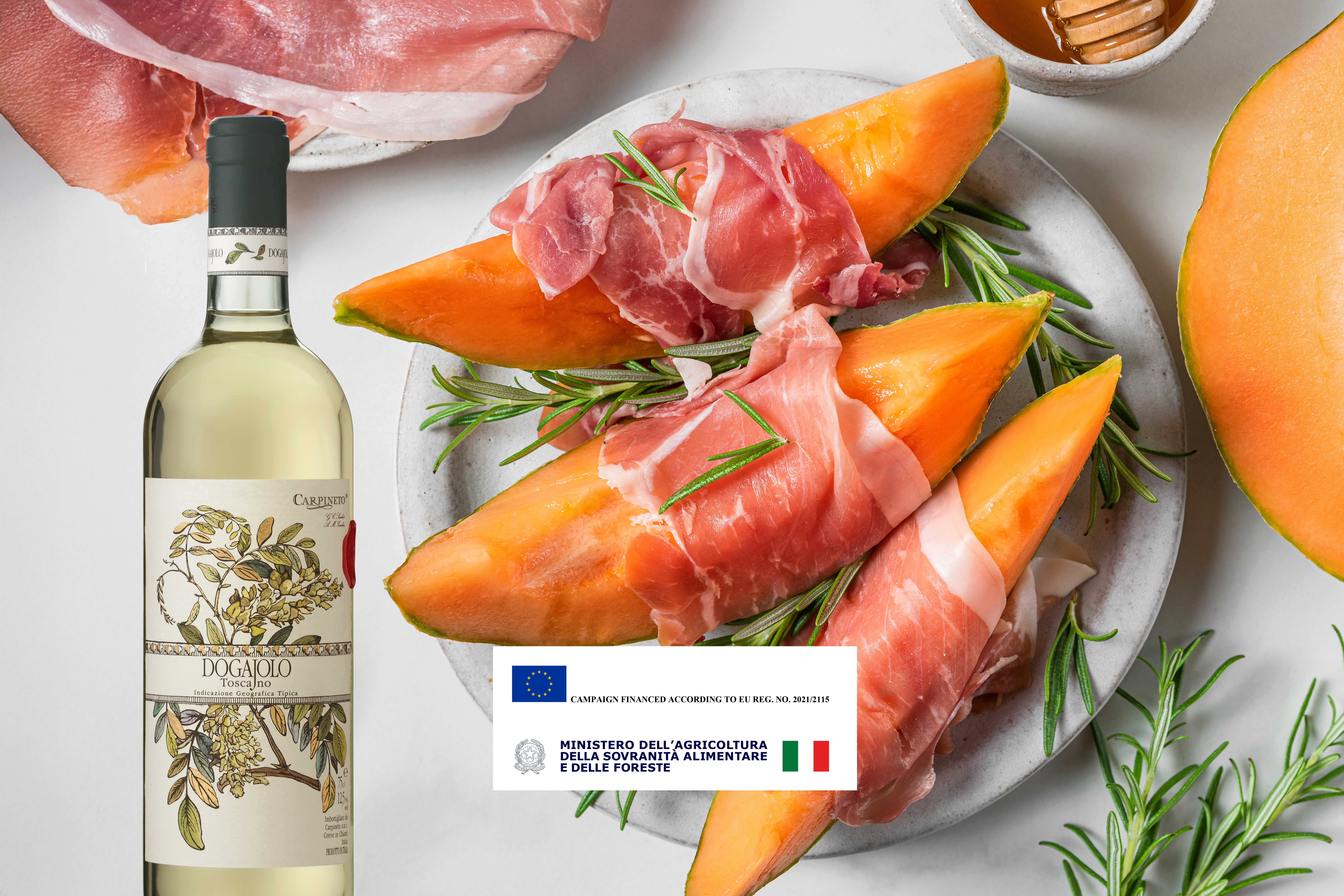 Melon & Ham with Dogajolo Bianco
